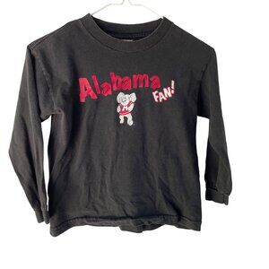 Vintage Alabama Fan Kids Long Sleeve Black Shirt Cotton 90s Football